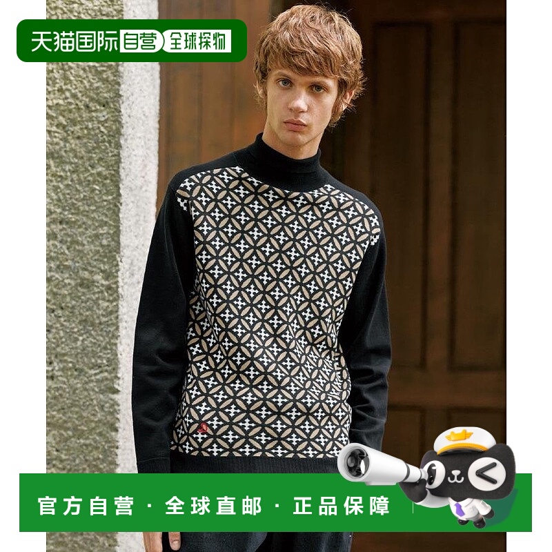 日本直邮DRESSTERIOR Overlap Circle Jacquard内搭高领针织衫