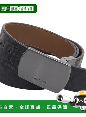 日本直邮COACH 蔻驰 小物件 男士 腰带 黑色 皮革 38 MOD PLQ SIG