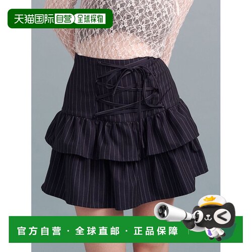 日本直邮jouetie 女士蕾丝绑带高腰层叠迷你裙裤 082510700101