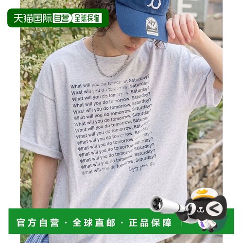 日本直邮Java 男女同款 棉做旧风标语T恤 jo1320014