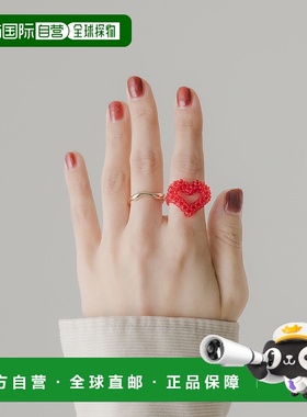 日本直邮SMELLY 女士 红色爱心珠贝双层戒指手饰套装 SM261302244