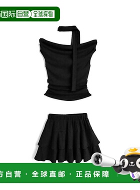 日本直邮日潮 GRL 项圈设计露肩上衣×层叠迷你裙套装ks114半身裙