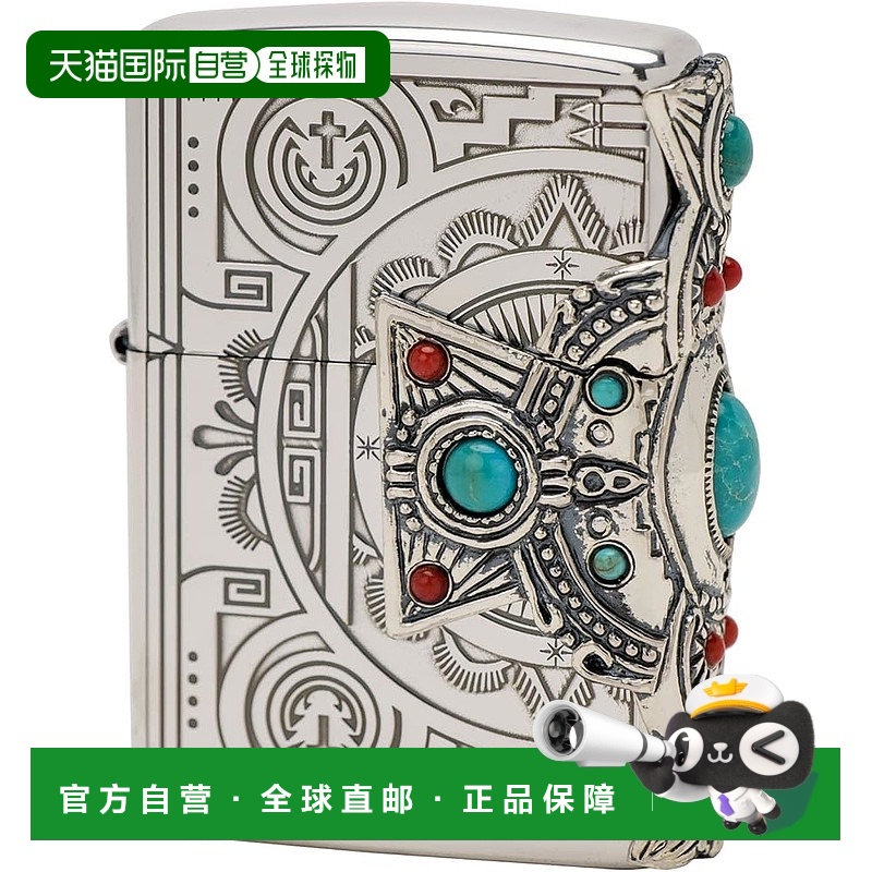 【日本直邮】ZIPPO 打火机银色印度精神十字架双面饰面