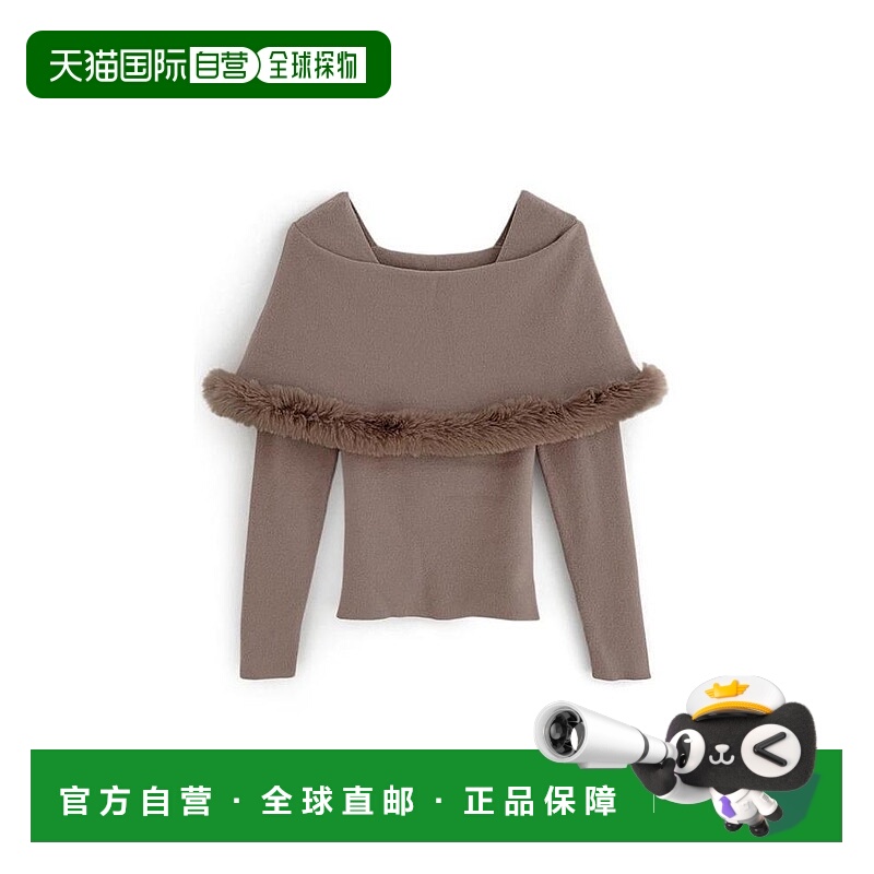 日本直邮日潮 GRL毛毛领斗篷风针织上衣an1344针织衫