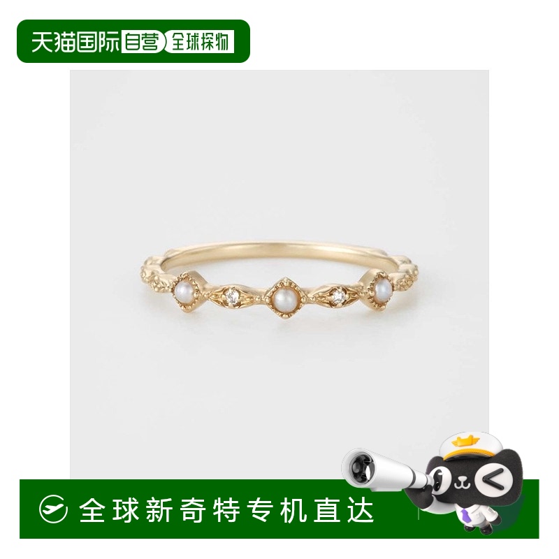 日本直邮agete 阿卡朵 K10镶珍珠戒指 饰品 流行首饰 时尚饰品新