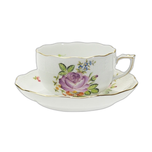 日本直邮Herend 赫伦德 PBR-6 佩蒂玫瑰 花束 茶杯&碟子 724陶瓷