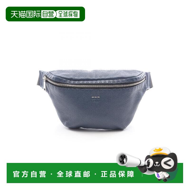 日本直邮中古Fendi芬迪男包B级9新waist bag腰包牛皮腰包蓝色