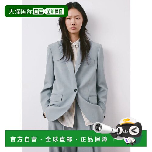 日本直邮MANGO 西装外套 正装中蓝色套装
