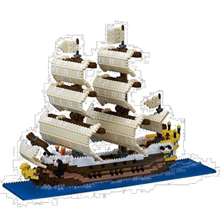 【日本直邮】Kawada积木河田Nanoblock帆船2500片NB-030儿童拼插