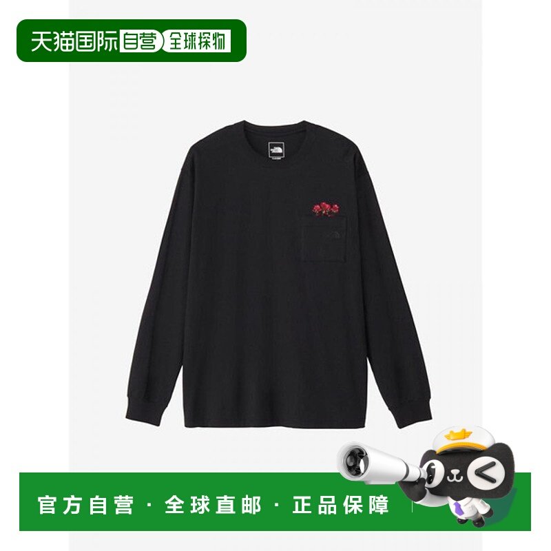 日本直邮THE NORTH FACE 长袖速干花卉图案 Logo T 恤男女通用NT8