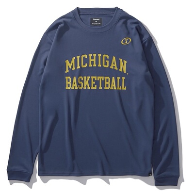 日本直邮Michigan 密歇根大学篮球队拱形logo长袖T恤
