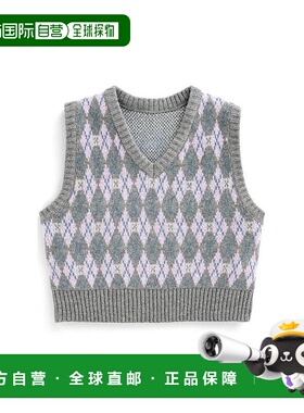 日本直邮日潮 GRL 菱形图案针织背心 so24学院风