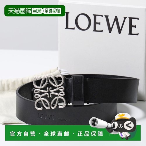 日本直邮LOEWE 皮带 E619238X49 男女士 皮革 Anagram 1839/黑色