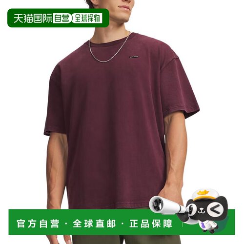 日本直邮Under Armour Heavyweight Wash 圆领套头宽松亲肤落肩短
