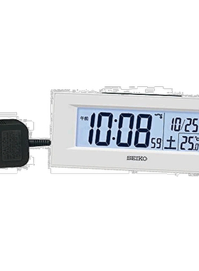 日本直邮Seiko Clock 置时钟 闹钟 DL218W 白 卧室 客厅 室内