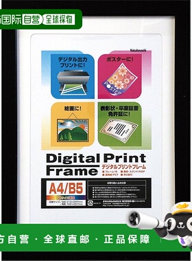 【日本直邮】仲林 相框 F-DPW-A4-D 黑色 A4/B5 尺寸