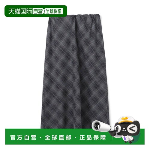 日本直邮BACCA 女装 美式斜裁麦尔登格纹褶裙 350【付后1h可退】