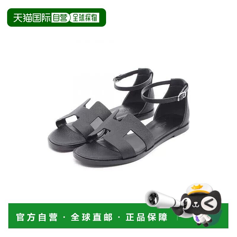 1h可退 日本直邮中古Hermes爱马仕女S级99新hermes爱马仕牛皮鞋黑