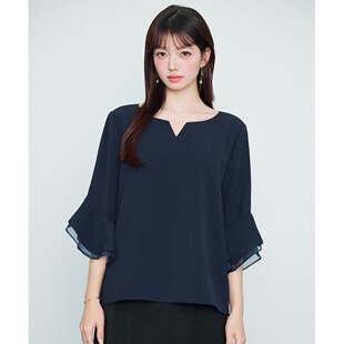 日本直邮SAISON DE PAPILLON 女装 七分袖喇叭袖V领衬衫 sdp0385