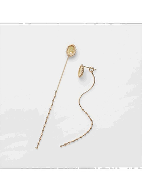 日本直邮日潮 agete 阿卡朵K10耳钉吊坠黄色 均码耳环饰品