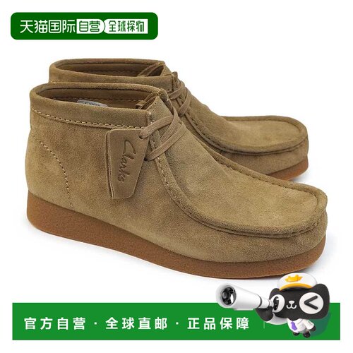 日本直邮Clarks 男士 Wallabee Evo 靴绒面革和皮革靴畅销款真皮