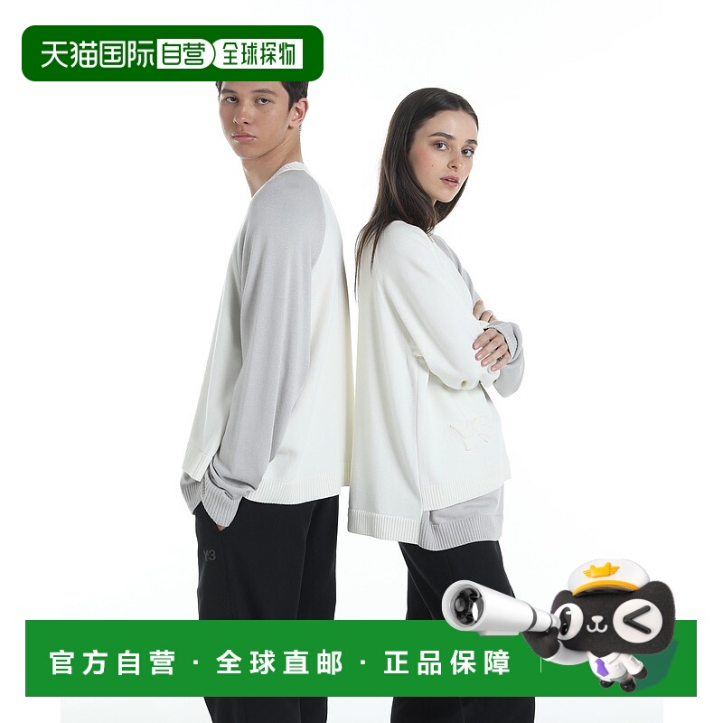 1h可退 日本直邮Y-3 男女同款 LOGO针织圆领毛衣 双层设计 KB4642