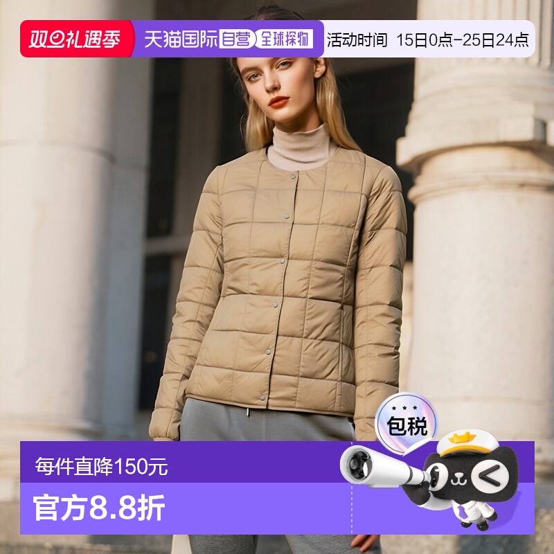日本直邮Taion 女士羽绒服外套城市圆领女士轻盈圆领舒适
