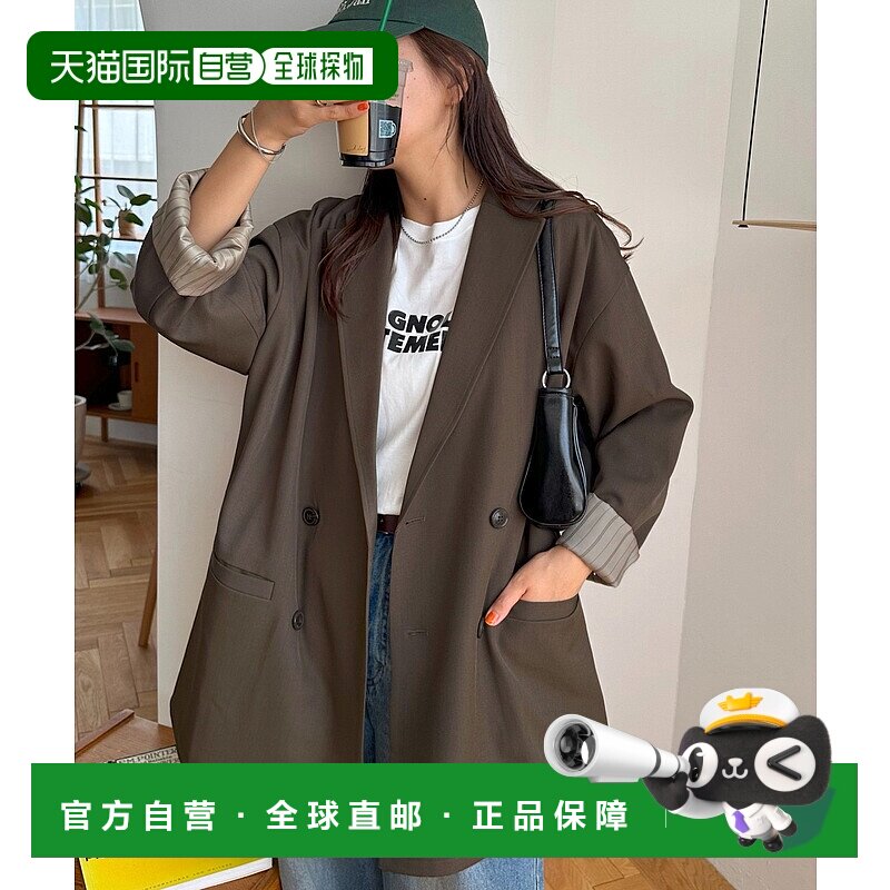 1h可退 日本直邮Discoat 男女同款 双排扣宽松长款西装外套 DPZ20