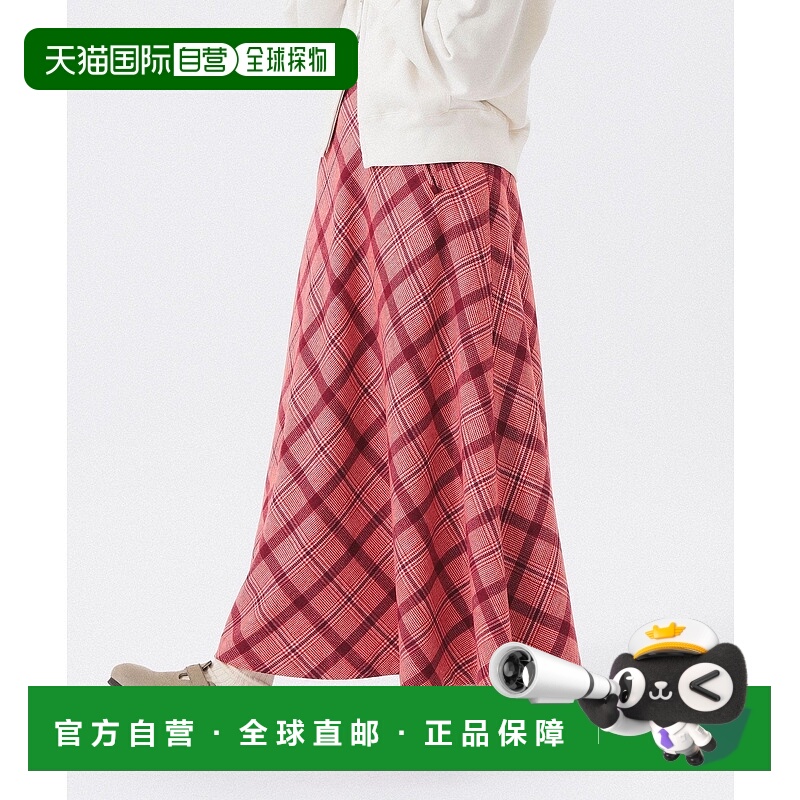 日本直邮BEAMS Check Long A-Line 长裙裙子半身裙