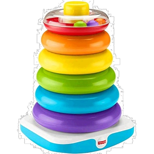 自营|MATTEL FisherPrice费雪 大彩虹圈叠叠乐塔学习玩具堆叠
