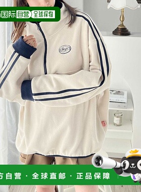 日本直邮Classical Elf 复古运动刺绣摇粒绒半拉链POLO衫 C04519E