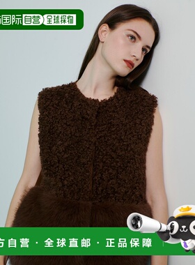 1h可退 日本直邮allureville 女士短款仿毛皮拼接针织马甲 202520