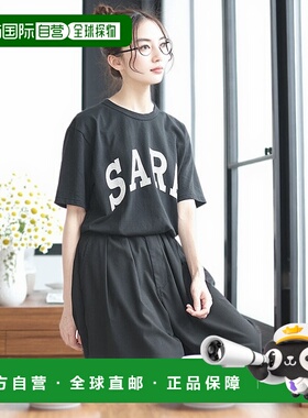日本直邮SOLAMONAT Sararito 针织印花T恤 SARA  短袖 5/8 袖上衣