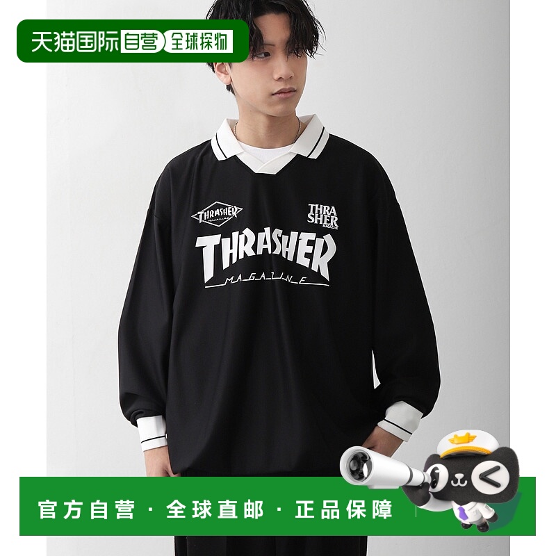 1h可退 日本直邮THRASHER 男女同款运动风长袖游戏衫 th25sp06