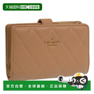 双折钱包 皮革 沙色 日本直邮Kate CAREY 女士钱包 米色 Spade