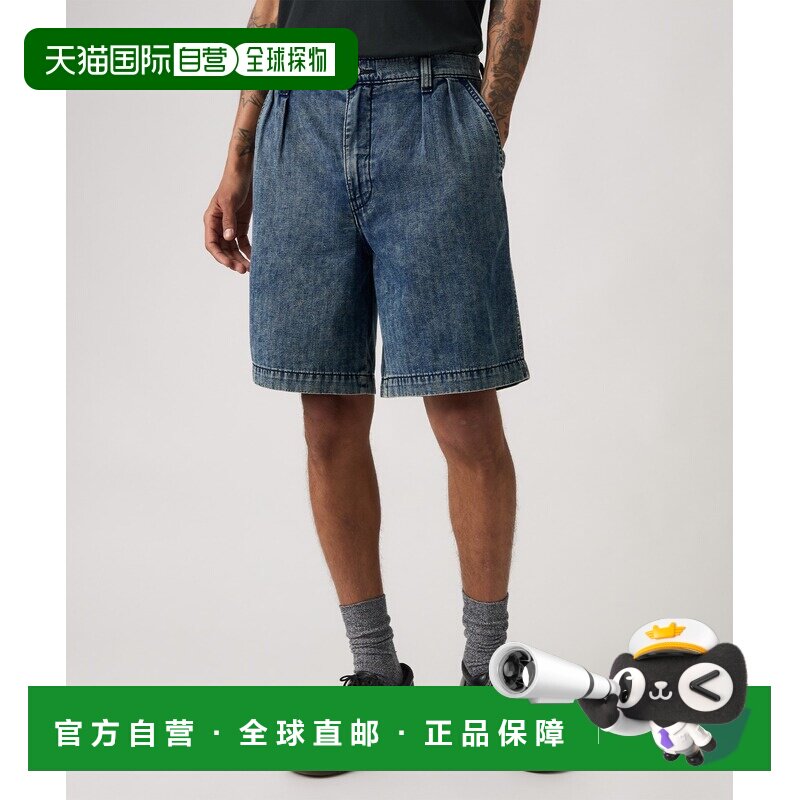 日本直邮Levi's 男装 中腰褶皱宽松牛仔短裤 0057P0002休闲裤