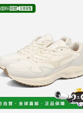 日本直邮MIZUNO WAVE RIDER B 男士低帮运动鞋米白色/白色 (D1GA2