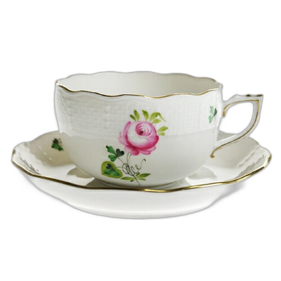 日本直邮Herend 赫伦德 Vienna Rose Simple 茶杯&茶托 724陶瓷