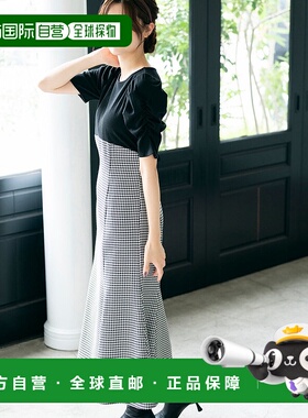 日本直邮MISCH MASCH 褶皱袖对接连衣裙 [MM327419 MI1814EW03800