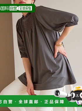 日本直邮RANAN 清凉感抽绳泡泡袖束腰衬衫式上衣 R05096EW12294