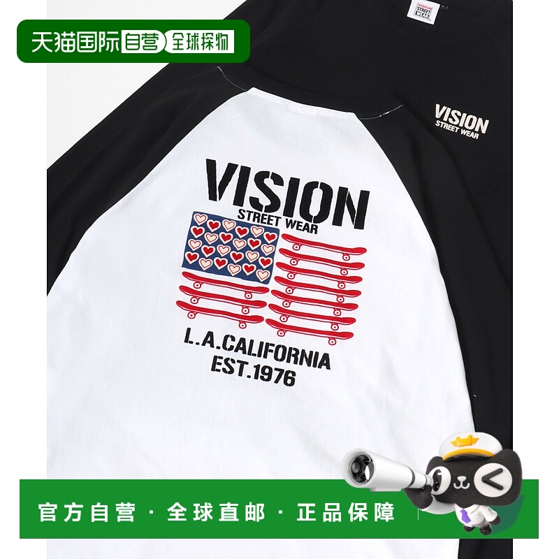 1h可退 日本直邮VISION STREET WEAR 男女同款刺绣图案宽松长袖T
