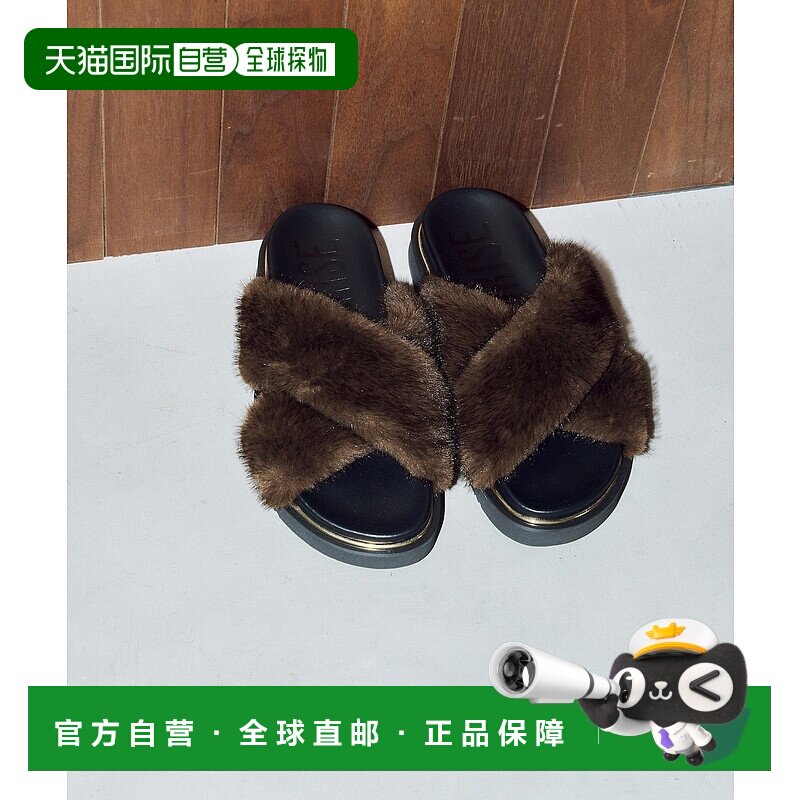 1h可退 日本直邮GRISE女士仿毛皮金属装饰厚底凉鞋 2519482167293