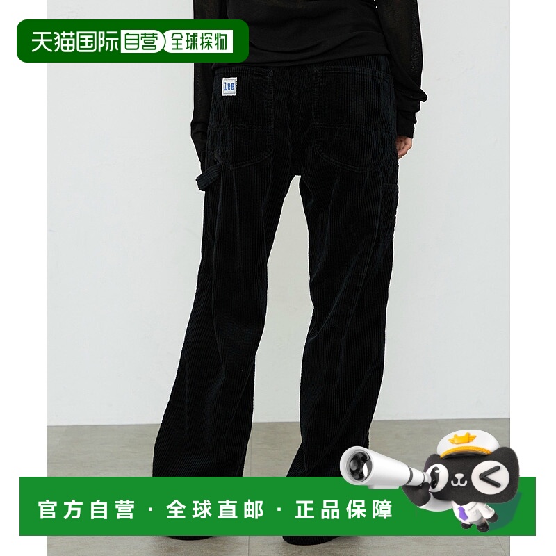 1h可退 日本直邮Lee女装宽松灯芯绒工装裤 五分棱纹全棉阔腿裤 LL