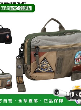 日本直邮AVIREX Top Gun 3 单肩包男女两用斜挎包黑色/卡其色AVX3
