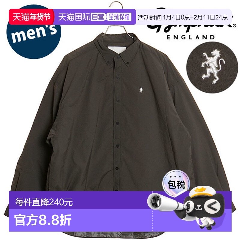 日本直邮Gymphlex 男士纽扣衬衫 [GY-B0318-DNT FW24] BD 衬衫炭,男装,衬衫,淘宝优惠券,粉丝福利购,淘宝优惠卷