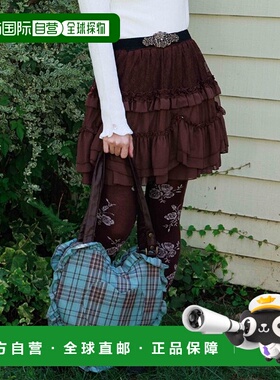 1h可退 日本直邮axes femme 女装 蕾丝玫瑰装饰 安心内裤式蓬蓬裙