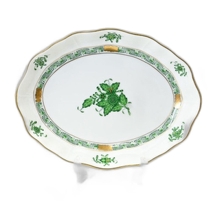 日本直邮Herend Fancy Dish Appony 绿盘西式餐具 19.5 厘米 2130