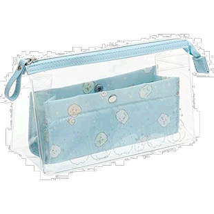 【日本直邮】San-X 透明粉蓝笔袋 角落生物 KUSUMI Colour Statio