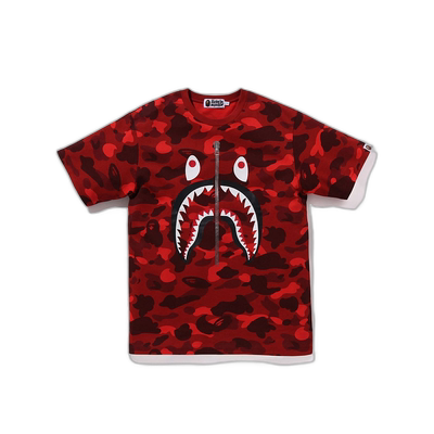 1h可退 日本直邮A BATHING APE 男士彩色迷彩鲨鱼图案T恤 1K80109