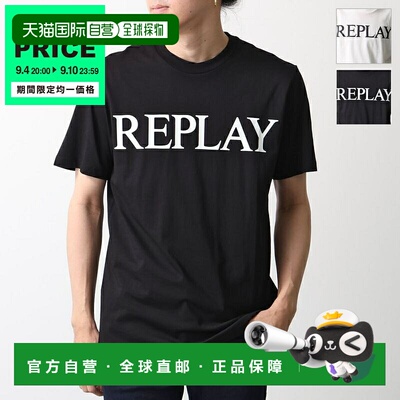REPLAY 男士短袖圆领纯棉T恤 M3099 2660印有品牌标志颜色可选